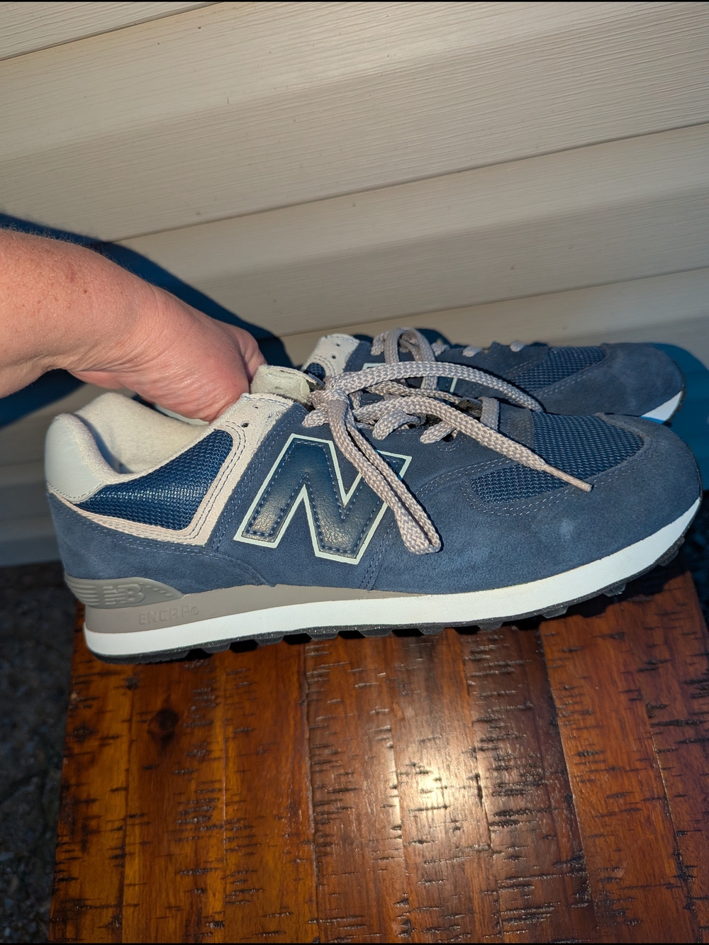 New Balance Men's Classic 574 Suede Mesh Sneakers - Navy